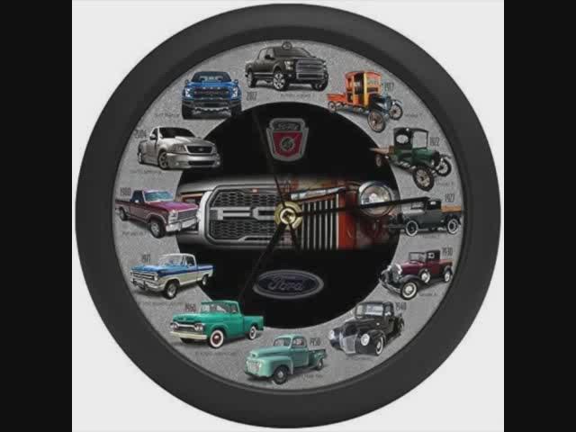 History of Ford Trucks Model T - F150 Sound Clock, 8 Inch