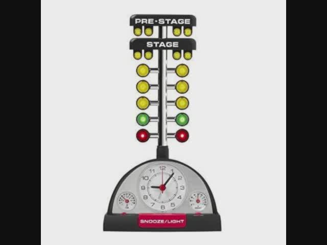 Drag Racing "Christmas Tree" Lighted Thermometer Alarm Clock