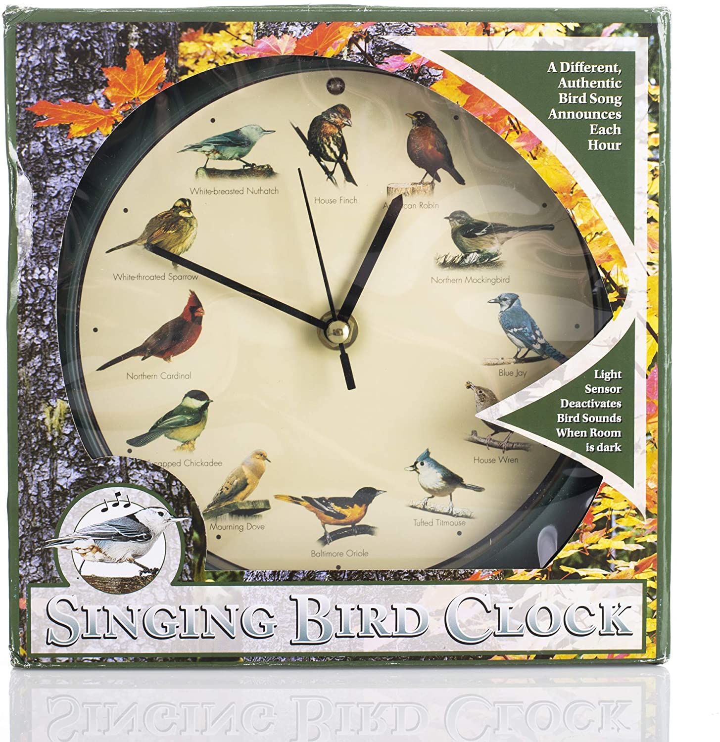 The Original Singing Bird Desk Clock, 8 Inch, Green – Addison and Sheffield