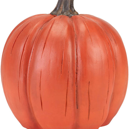 Orange Welcome Pumpkin LED Lit 7.5 Inch Resin Harvest Decor