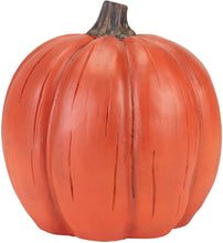 Load image into Gallery viewer, Orange Welcome Pumpkin LED Lit 7.5 Inch Resin Harvest Decor
