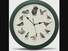 Load and play video in Gallery viewer, Singing Wild Game Birds of North America Wall Clock, 13 Inch
