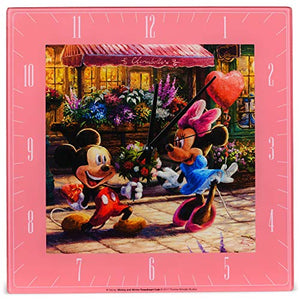 Disney Dreams Mickey + Minnie Sweetheart Café 11" Glass Wall Clock