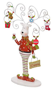 Holiday Reindeer Wine Charm Tree  13" with 12 Charms