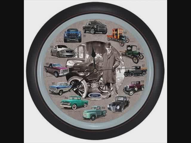 History of Ford Trucks Model T - F150 Sound Clock, 13 Inch