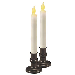 Flameless LED Taper Candle with Timer, Set of 2