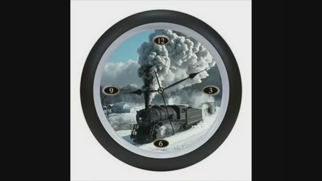 Locomotive Legends Steam Engine Train Sound Wall Clock, 13 Inch