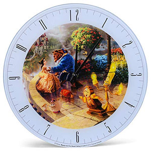 Disney Dreams Beauty and The Beast Falling in Love 12" Glass Wall Clock