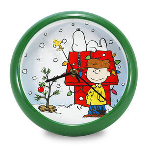 Peanuts Holiday Dog House Clock 8 IN