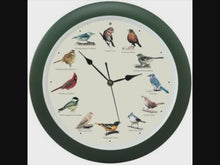 Load and play video in Gallery viewer, The Original Singing Bird Wall Clock, 13 Inch, Green
